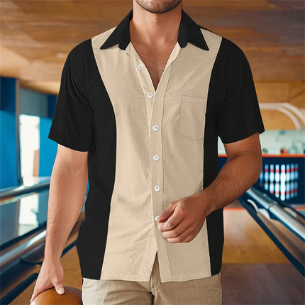 New Men's Retro Fashion Casual Sleeve Button White Dot Printed Shirt Suitable for Summer Vacation Streets