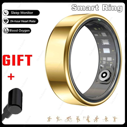2026 Smart Ring Blood Pressure Heart Rate Sleep Monitoring Smart Ring IP68 & 5ATM Waterproof Multi-sport Mode Smartring Man Wome