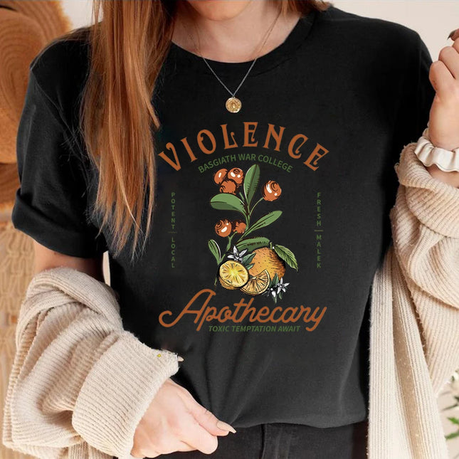 Violet Sorrengail Apothecary T-shirt Basgiath War College Shirt Fourth Wing Graphic T Shirts Bookish Tees Gift for Book Lover