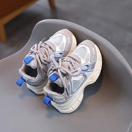 Spring and Autumn Children Sports Shoes Unisex Kids Sneakers Mesh Upper Breathable Basketball Shoes Tennis Casual Flats Footwear