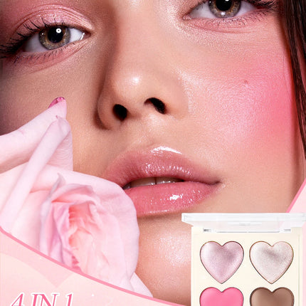 Baked blush facial makeup, high impact color, light and smooth, for Natural Finish -buildable color， contour and highlight the f