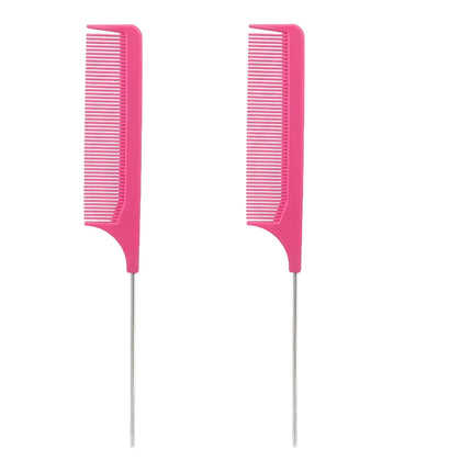 Professional Hair Tail Combs Stainless Steel Salon Cut Styling Comb Spiked Hair Care Styling Tools Barber Accessories Fine Teeth