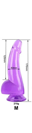 Purple Realistic Dildo Pink Crystal Penis Artificial Soft Smooth Dildo Anal Strap-on Stick with Balls Sex Toy for Women Adult18+