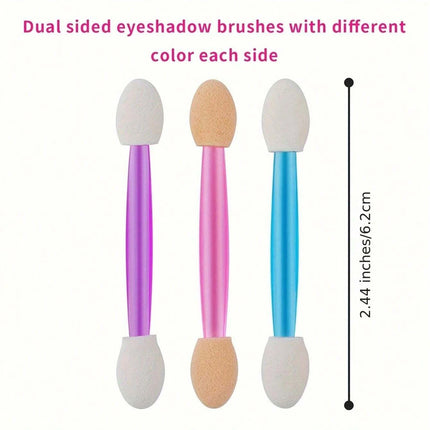 100/120/200Pcs Double-Headed Eyeshadow Brush, Disposable Dual Sided Eyeshadow Brush Double Ended Sponge Applicator Oval Tipped