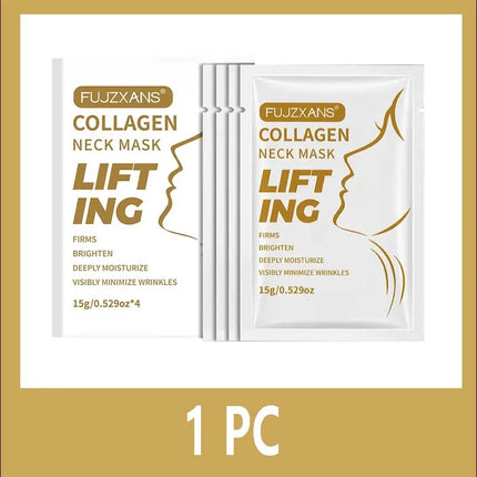 Overnight Collagen Neck Mask Anti Wrinkle 4Pcs/Box Moisturizing Lift Firming Neck Mask Hyaluronic Acid for All Skin Types