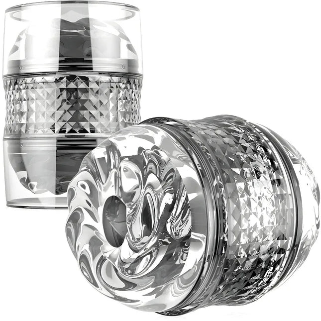 Transparent Dual-Ended Male Masturbator – Realistic Vagina & Oral Sex Toy with Lifelike Texture | Erotic Adult Sex Toys for Men