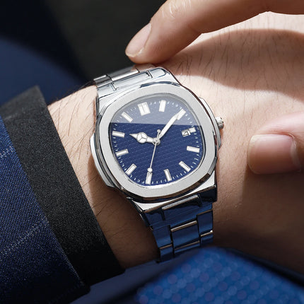 Fashion Square Men Calendar Quartz Watch Luxury Business Watches Mens Clock Reloj Hombre（Without Box）