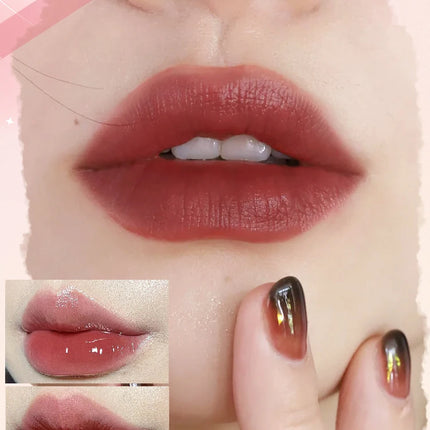 Double-Headed Lip Gloss Waterproof Moisturizing Long-Lasting Mist Matte Velvet Mirror Lip Gloss Cosmetics
