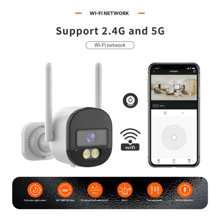 2K 5MP 5G WIFI Camera Tuya Outdoor IP66 Surveillance Security Protection Video IP Camera Wireless Human Detect CCTV Bullet Cam