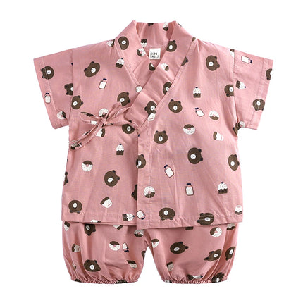 2PCS Summer Infant Baby Boy Girl Pajamas Sets for 6-36M Newborn Cartoon Print Top+Shorts Soft Toddler Home Wear Kimono Pyjamas