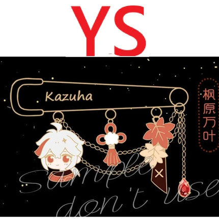 Wanderer Everlasting Lord of Arcane Wisdom Kaedehara Kazuha Venti Cosplay Pin Backpack Pendant Kawaii Accessorie Mascot Souvenir