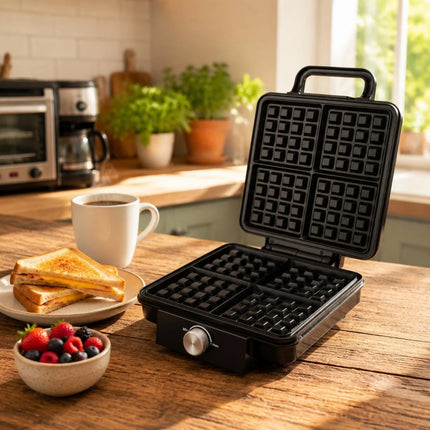 4-Slice Waffle Appliance Easy to Clean 4 Slice Waffle Appliance Small Appliance Heat-Resistant Handle Handle 1500W