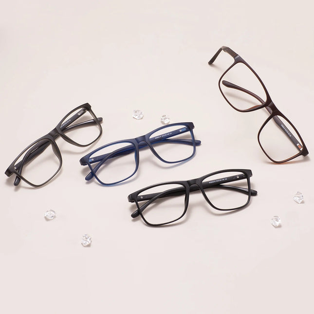 TR90 Men Ultralight Square Prescription Eyeglasses Classic Rectangular Optical Glasses Anti Blue Light Progressive Lenses Spring