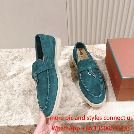 Designer luxury 2026 new casual women's fashionable and comfortable versatile loafers all leather flat shoes