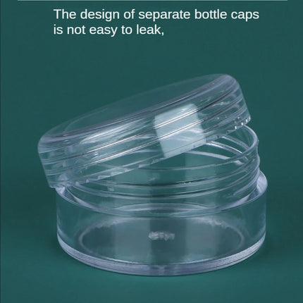 100pcs 2g/5g/10g Empty Plastic Jar Pots Transparent Sample Bottles Eyeshadow Cream Lip Balm Container Portable Makeup Jar