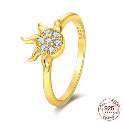 New Rings 925 Silver Ring Original Five-Petal Clover Blue Lotus Ring For Women Luxury Zircon Simple Finger Ring Jewelry Gifts