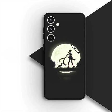 Casing Phone Cover for Samsung Galaxy S22 S21 S20 FE Ultra Plus A07 A17 A15 A16 A25 A57 A37 Case  S-SailorS Anime Girl Moons