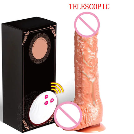 Realistic Dildo Vibrator 7 Speeds Telescopic Heating Vibrating Dildo G-spot Massage Female Masturbation Sex Toys For Women
