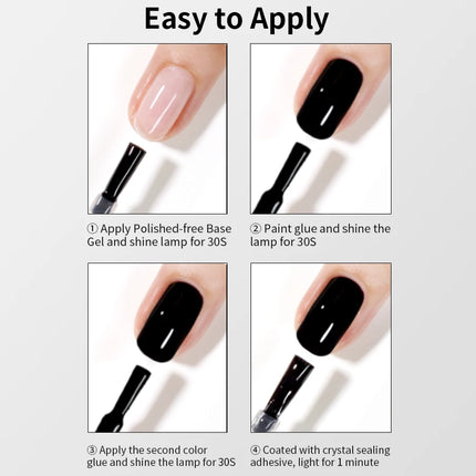 RS NAIL Crystal Top Coat Long Lasting Soak Off No Wipe UV Gel Varnish Polished-free Base Gel Shining Clear High Gloss Top Coat