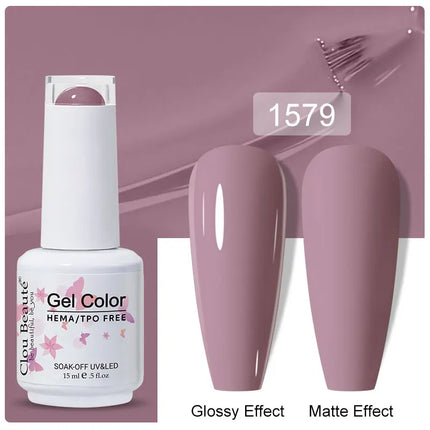 Clou Beaute 15ml Nail Gel Polish Vernis Semi Permanent UV LED Lamp Lakiery Hybrydowe Hema Free Red Nail Art Gel Lacquer Gel