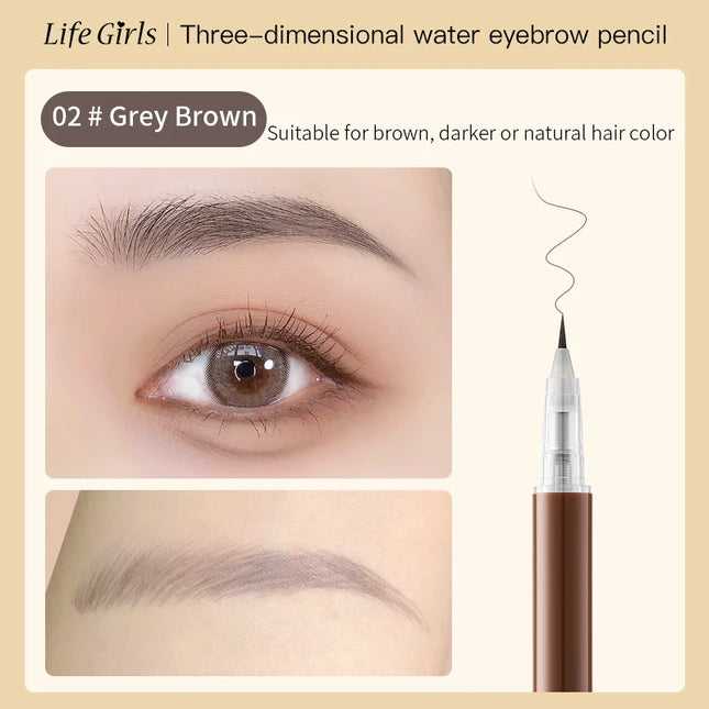Life Girls Liquid Eyebrow Pen 0.01mm Ultra-Fine Smooth Waterproof Easy Application Natural 3D Eyebrows Makeup