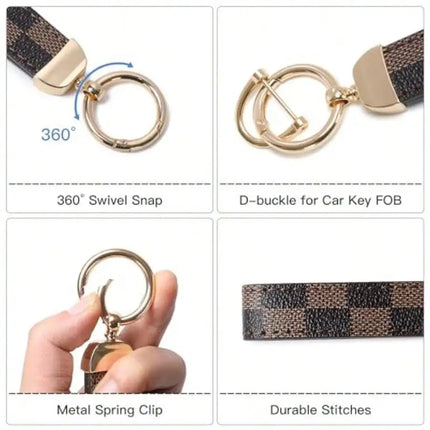 Durable Fabric Keychain With D Ring And Split Ring For Car Home Keys