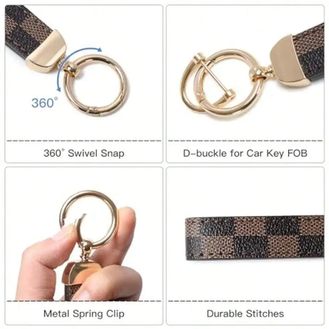 Durable Fabric Keychain With D Ring And Split Ring For Car Home Keys