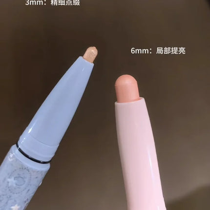 Flower KnowShell Pearl Collection Double-head Shimmer Eyeliner Pen Lying Silkworm Waterproof Highlighter White Pink Eyeshadow