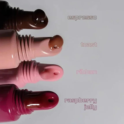 4pcs Soft Tube Mirror Lip Gloss Lip Oil Nude Brown Plumping Lip Gloss Moisturising Transparent Lipgloss Beauty Cosmetics Makeup