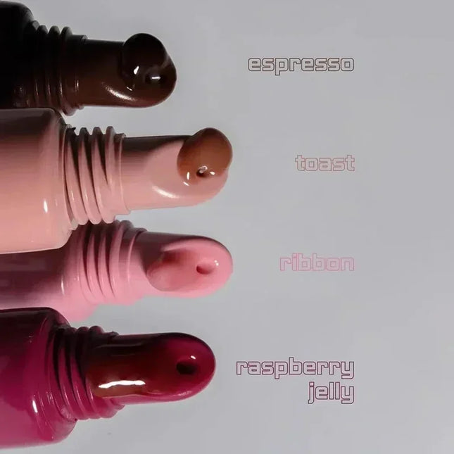 4pcs Soft Tube Mirror Lip Gloss Lip Oil Nude Brown Plumping Lip Gloss Moisturising Transparent Lipgloss Beauty Cosmetics Makeup