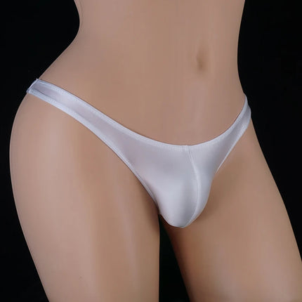 Homme Sexy Gay Sissy Panties Satin Glitter Silky Mini Tangas Jockstrap Men Bulge Pouch T-Back Underwear Bikini Thongs Lingerie