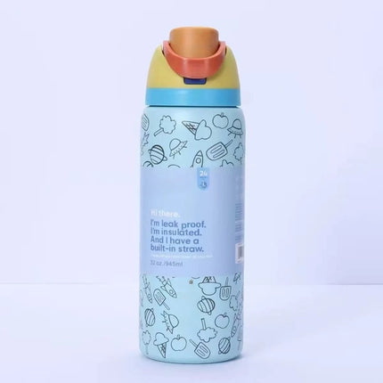 32OZSimple and stylish fruit cup, large capacity outdoor sports travel cup, double-layer 304 stainless steel insulated water cup