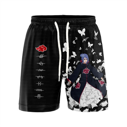 Naruto Anime Figure Uchiha Itachi 3D Print Shorts Men's Fashion Classic Black Casual Pants Breathable Sportwear Boy Beach Shorts