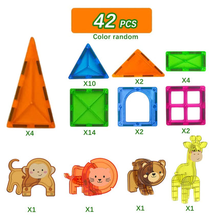 Magnetic Building Blocks, Magnetic Sheet Toys, Versatile Assembly Construction Toys, with Dinosaur Props, Suitable for Birthdays