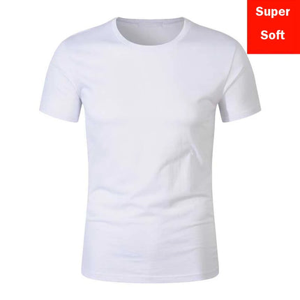 Men's Summer Super Soft White T-Shirts Short Sleeve Modal Flexible T-shirt White Color Basic Casual Tee Shirt Tops