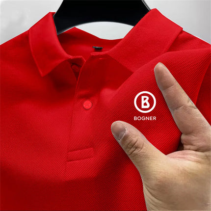 New men's business casual short-sleeved pure-color POLO shirt, fashionable and breathable, comfortable summer all-match top