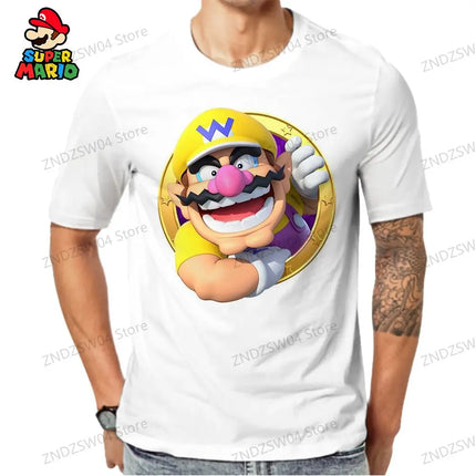 Fashion Parent-child Wear Oversize Men's Children's T-Shirt Tops 2026 Y2k Super Mario 110-6XL Streetwear Anime Mens Clothes Man