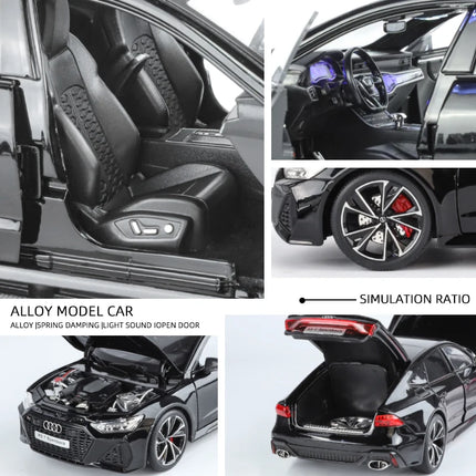 1/18 Audi RS7 Sportback Toy Car Model Diecast Alloy Metal Miniature Pull Back Sound Light Collection Gift For Boy Children Kid