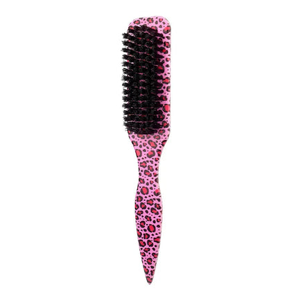 Boar Bristle Slick Back Hair Brush for Sleek Ponytail Bun & Smoothing Baby Hairs, Flyaways, Edge Control - Backcombing & Teasing