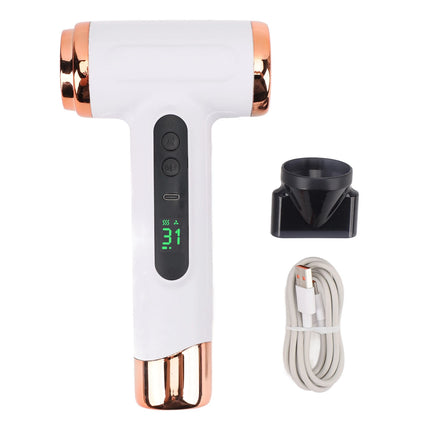 Hot and Cold Air Hair Dryer USB Rechargeable Ergonomic Grip Portable Hair Dryer 15000mAh Lightweight 200W for Dormitory
