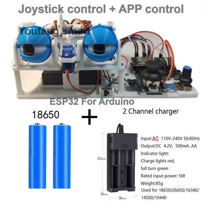 APP Control and Joystic Control SG90 Robotic Eye For Arduino Robot Eyes DIY Kit 3D Printing ESP32 Programmable Robot Starter Toy