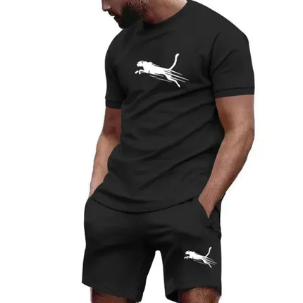 2026 Summer New Men's Casual Outdoor Breathable Quick-Drying Loose Short-Sleeved T-Shirt and Shorts Sportswear Set for Jogging