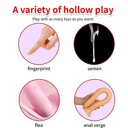 Hollow Silicone Anal Bead Butt Plug Anus Dilator Tunnel Expansion Enema Prostate Massage Sex Toys for Women Men Masturbation