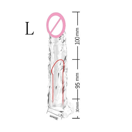Premium Silicone Penis Extender Sleeve–Reusable Male Enhancement Delay Ejaculation Cover for Men,Penis Pump Attachment Adult Toy