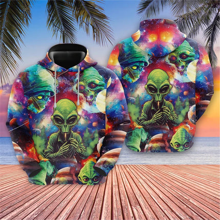 Harajuku Fashion Alien Graphic Sweatshirts Trippy Mushroom Y2k Hoodies For Men Clothes Cartoon Boy Pullovers Hip Hop UFO Hoody