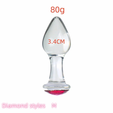 VaHppy Diamond styles Glass Anal Plugs Diameter 2.8/3.4/3.8cm Sex toys For beginners Girls Gay Anal Masturbation Extension BDSM