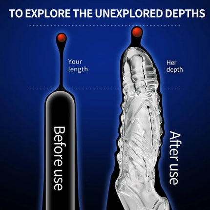 Vibrating Penis Sleeve Extender Condom Vibrator Trainer Testicles G Spot Stimulation Delayed Ejaculation Sex Toy for Men Couple