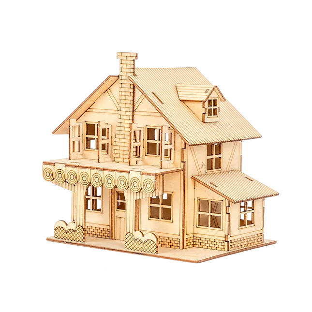 1:50 Scale Miniature Building Prefabricated House Wooden Cabin DIY Assembly Model Kit Wooden Constructor Architecture Material