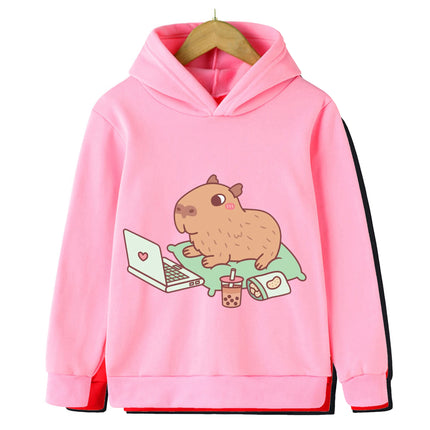 Fashion Capibala Animal Guinea Pig Print Kids Sweatshirt Hoodie Long Sleeve Pullover Boy Top Cute Girl Fashion Sweatshirt