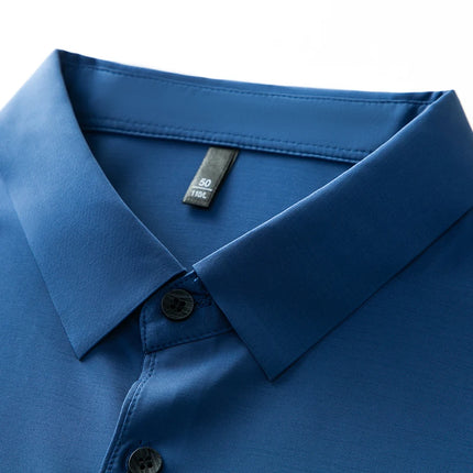 Breathable Men's Polo Shirts Solid Color Embroidered Logo Short Sleeve Casual Sports Summer Top